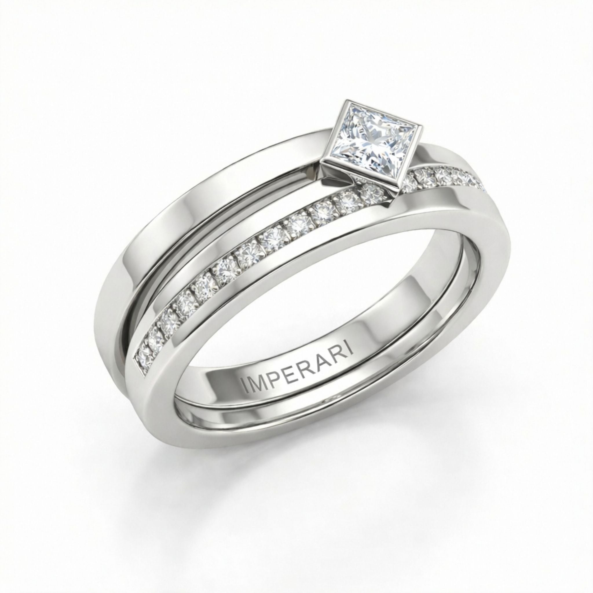 IMPERARI LA PRESENZA – CORE SPLIT RING WHITE GOLD