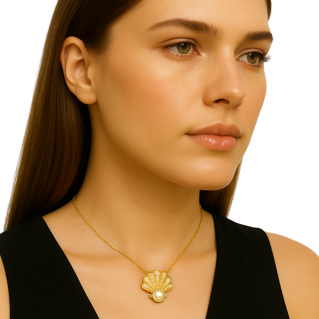 IMPERARI MARE – PEARL DIAMOND NECKLACE YELLOW GOLD