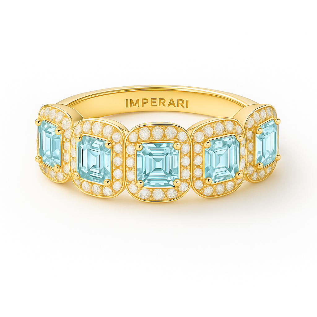 IMPERARI CHROMA – AQUAMARINE RING YELLOW GOLD
